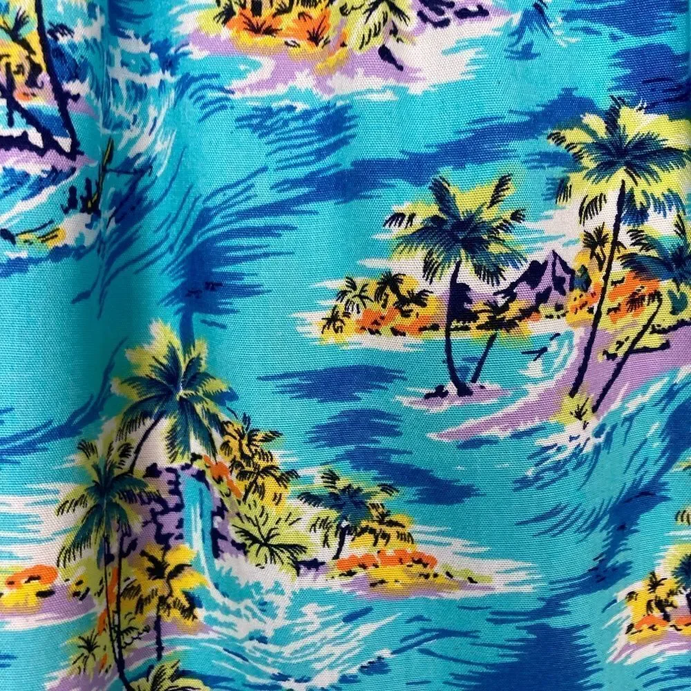 NWT SPA from Bali tropical beach scene  print maxi skirt w/sequin trim unique